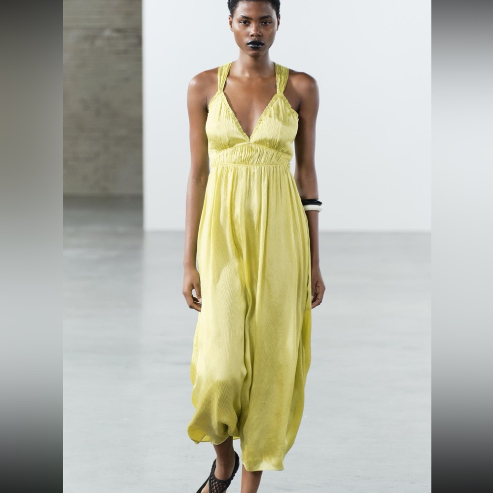 Zara cross strap midi dress zw collection